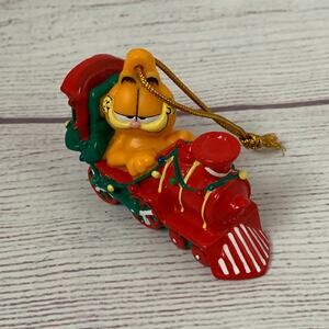 Vintage Paws Garfield Christmas Ornament Train Locomotive 2 3/4"L